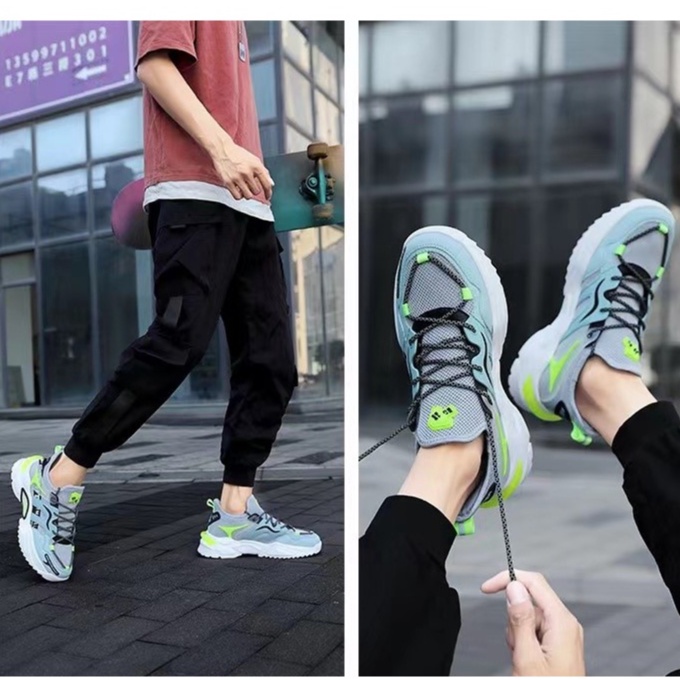 KZT-SP01 'FREE BOX' Sepatu Sneakers Sport Pria &quot;AYEON&quot; Running Olahraga Casual Travelling Import