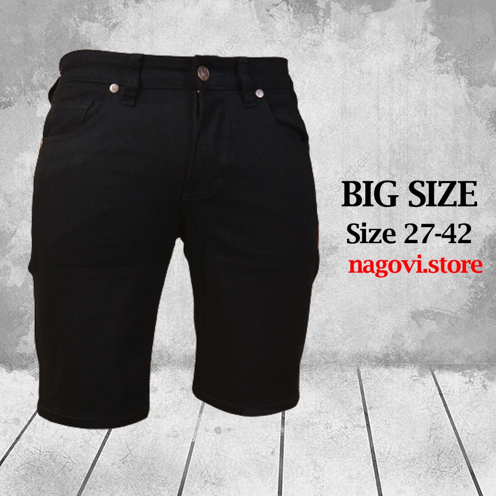 COD Celana Jeans Pendek Pria Jeans JUMBO Import Denim Distro Murah Celana Jeans Cowok BIG SIZE Outdo