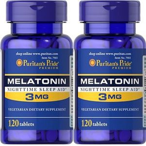Puritan Melatonin 3 mg 120caps Sleep Aid mengatasi Insomnia, Jetlag