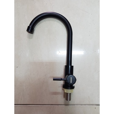 SMCO Kran Dapur / Cuci Piring / Sink Model Angsa Meja Stainless Hitam