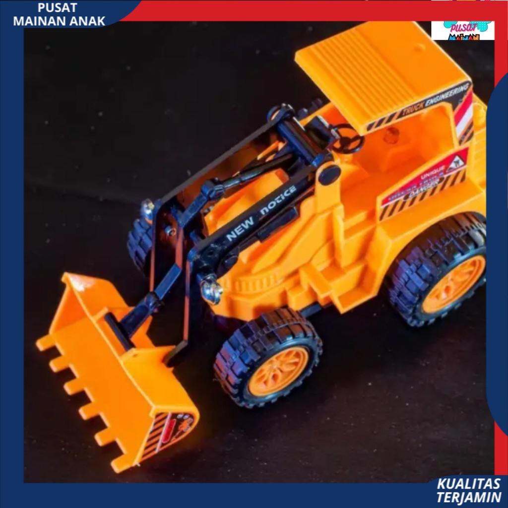 Mainan Anak cowok laki Mobil remote RC konstruksi beko excavator RC 1:43 murah bisa Cod