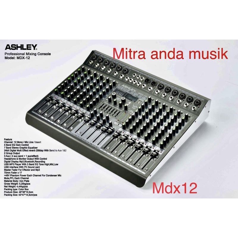 Mixer ashley MDX12 mdx12 usb bluetooth soundcard