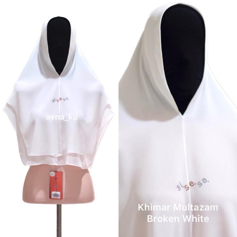 New with Tag Khimar SISESA Multazam Broken White / Putih / BW