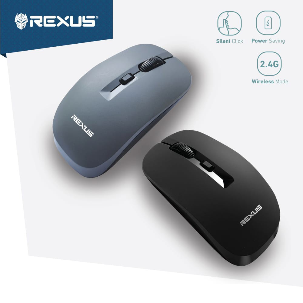 Mouse Pc Komputer Computer laptop usb Wireless Rexus Office Q20 Silent model slim 1600DPI