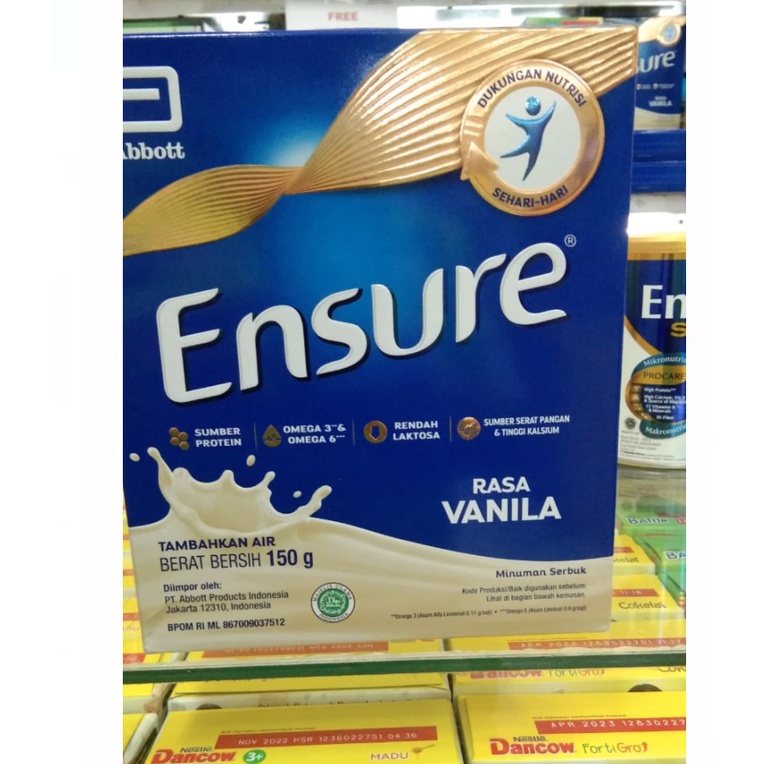 

Susu Formula Dewasa Ensure Vanilla Box - 150gr