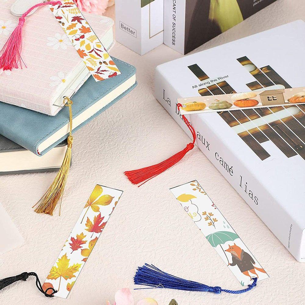 [Elegan] Diy Bookmarker Dengan Jumbai Akrilik Kosong Penanda Halaman Bening