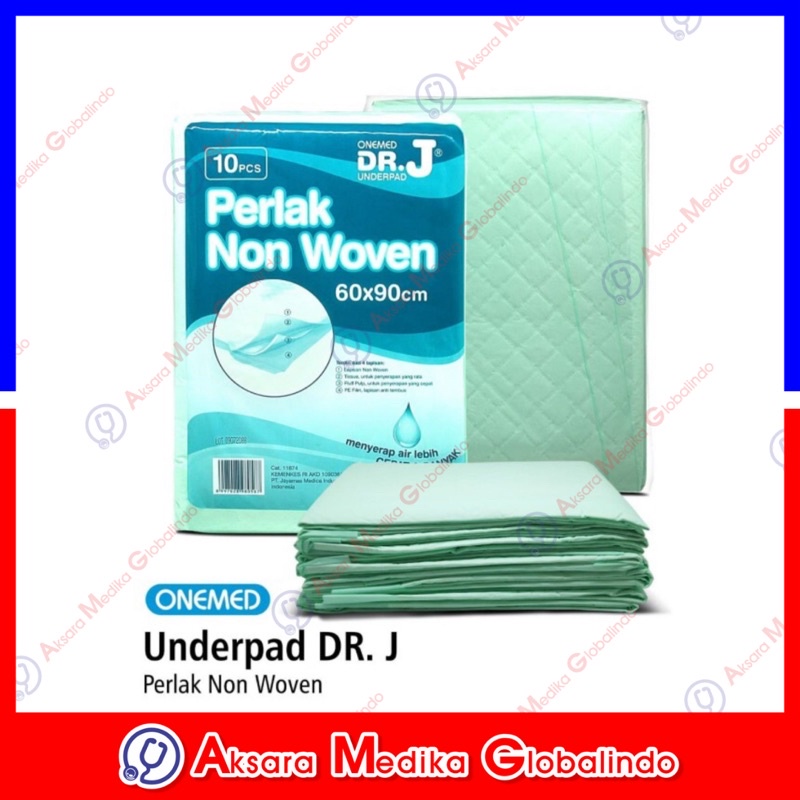 Underpad 60 x 90 DR.J Onemed Alas Perlak Underpad Popok Ompol isi 10pcs #AMG