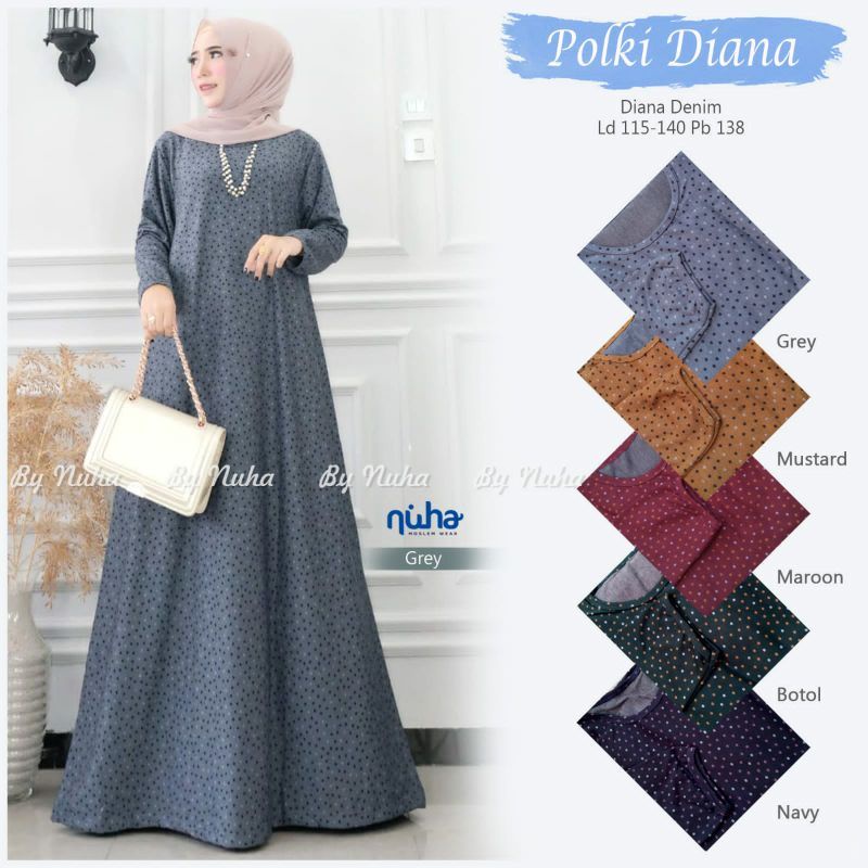 Polki Diana - LD120-130 Gamis Diana Jumbo Bigsize Oversize Bumil / Sukro Maxy / niknik maxy / R.17 - 025-6240