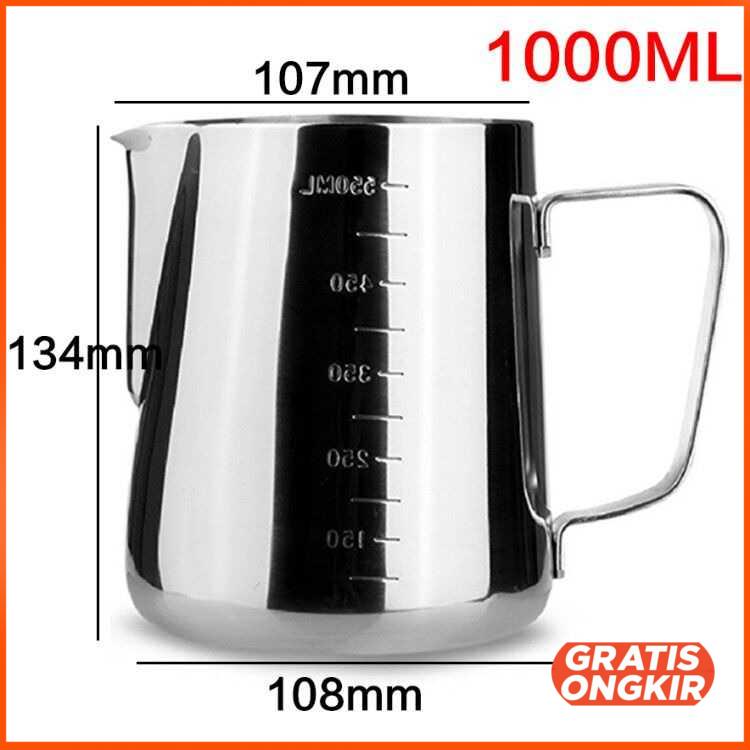 Gelas Pitcher Kopi Espresso Latte Stainless Steel - ZM0078 1L