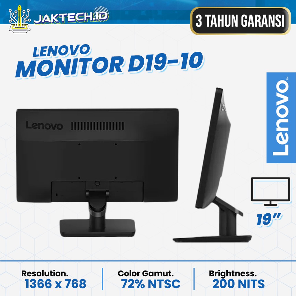 Lenovo Monitor D1910 D19-10 LED 18,5&quot; VGA HDMI 1366x768 ORIGINAL