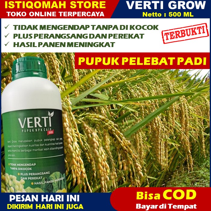 VERTI GROW 500ml Pupuk NPK Cair Obat Penyemprotan Tanaman Padi - Pupuk Semprot Untuk Tanaman Padi - Obat Semprot Untuk Tanaman Padi Terbaik Yang Bagus - Pupuk Daun Semprot Untuk Padi Yang Paling Bagus Murah Terlaris