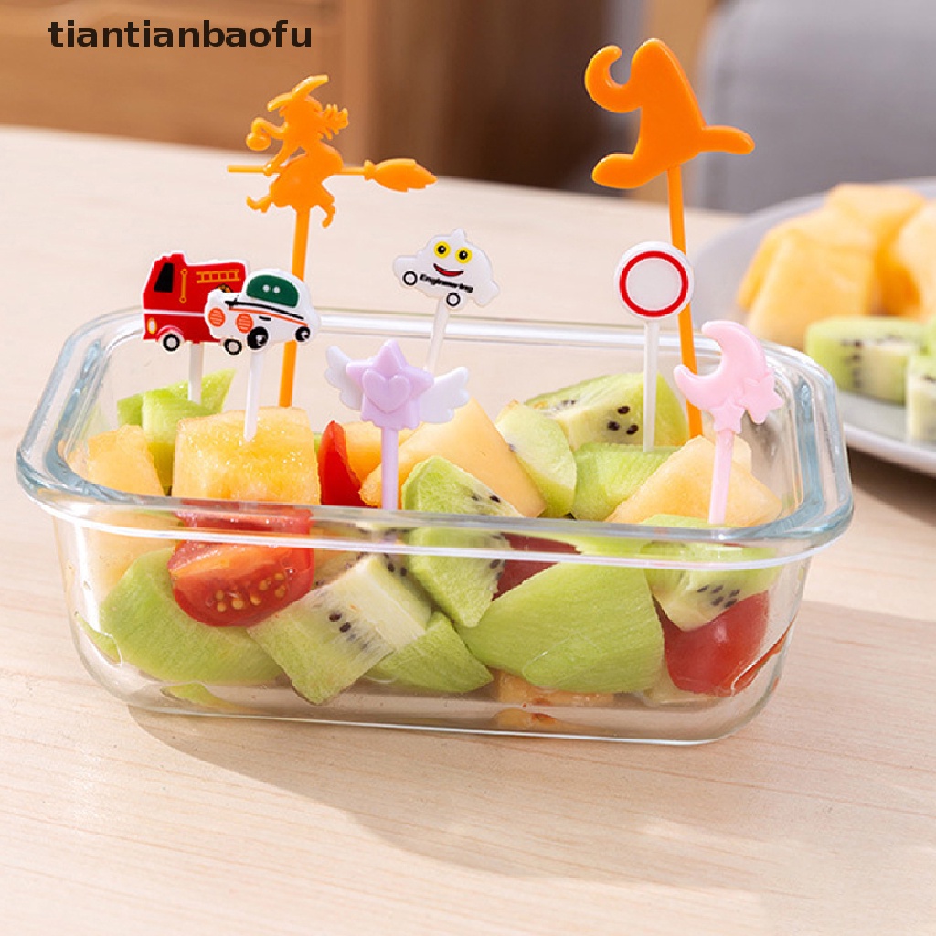 6 / 8 / 10Pcs / Set Garpu Buah / Dessert / Bento Mini Bahan Plastik Selection