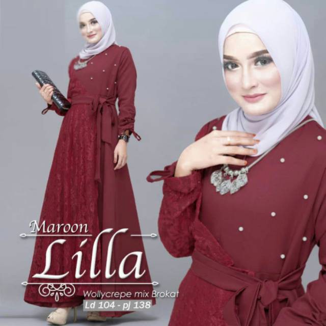 LILLA MAXY / dress muslim ow-MAROON