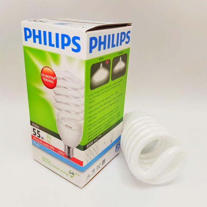 Lampu Spiral Philips Helix 55Watt, 55W, 55 Watt, 55 W