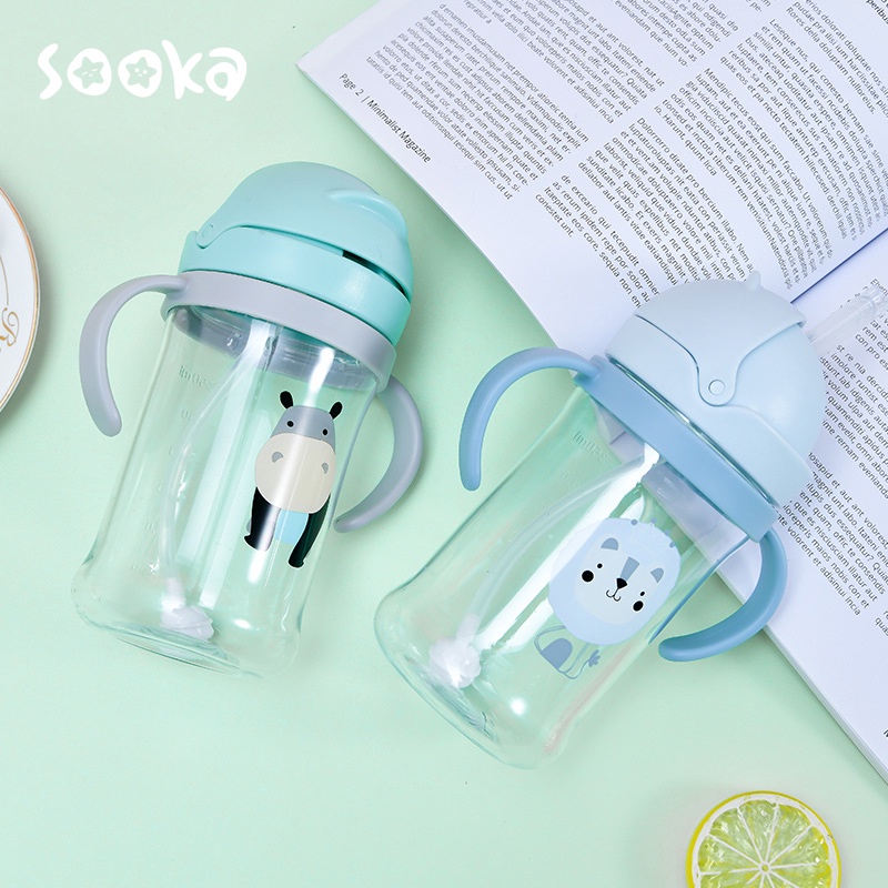 SOOKA Botol Minum Bayi Anak Balita 350ml Training Cup Baby Food Grade Anti Bocor  BPA Free SK-ECD1070