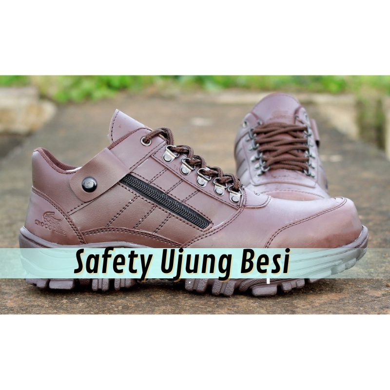 Sepatu Boots Safety Ujung besi Crocodile Morisey / Sepatu Safety Ujung Besi / Sepatu Kerja Proyek