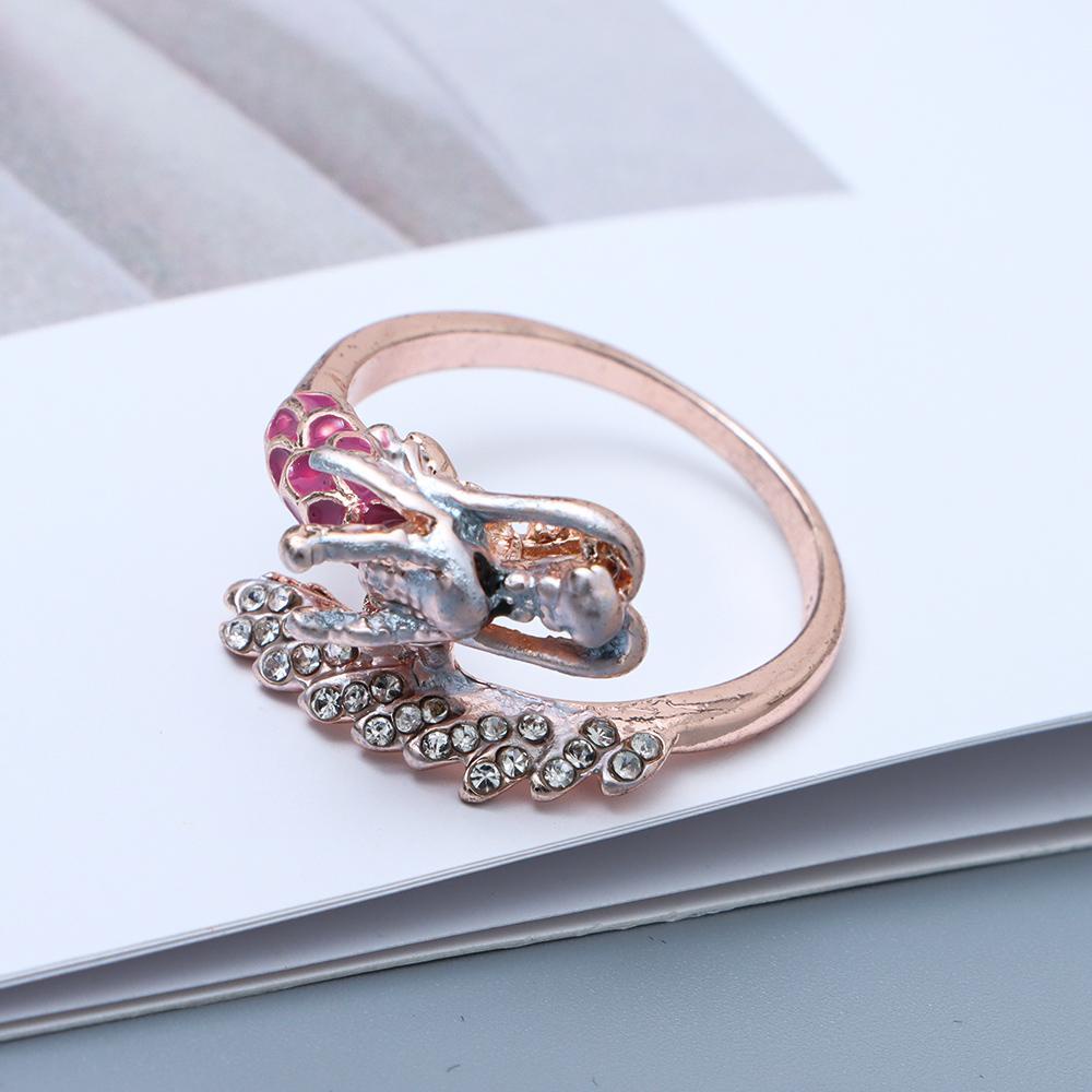 Cincin Kepala Naga Nanas Mode Cincin Pembukaan Kepribadian Rose Gold