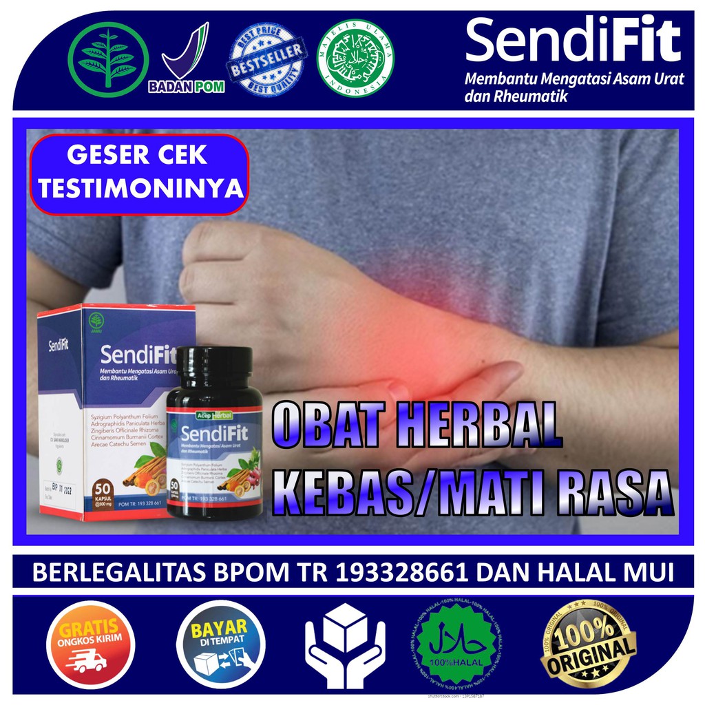 SendiFit Acep Herbal Obat Kebas Obat Mati Rasa Tangan Kaki Obat Mati Rasa Dengan Sendi Fit Acep Herb
