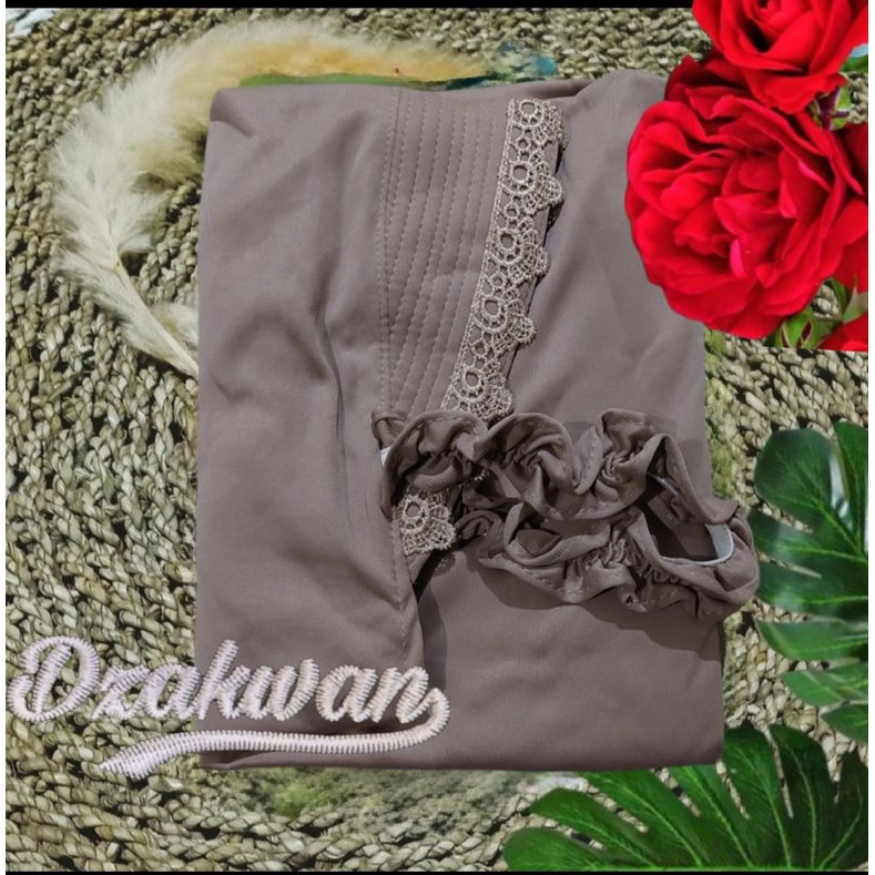 Jilbab instan syar'i sajidah jumbo jersey renda-Millo