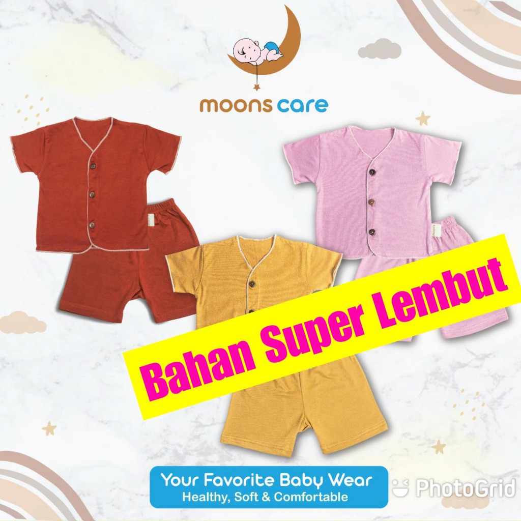 Newborn MOONS STELAN PENDEK POLOS PREMIUM  NEWBORN MOONS STELAN BAJU BARU LAHIR NEWBORN BAJU BAYI