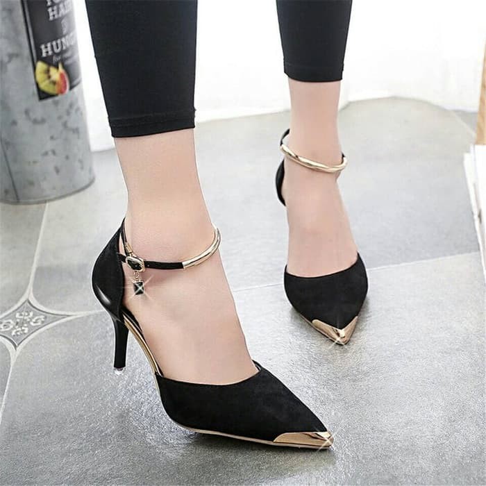 Bellagio Sepatu Hils Highils Murah Goes Solo Brand Matahari Mutia EV318 High Heels Dealova Hitam Ty