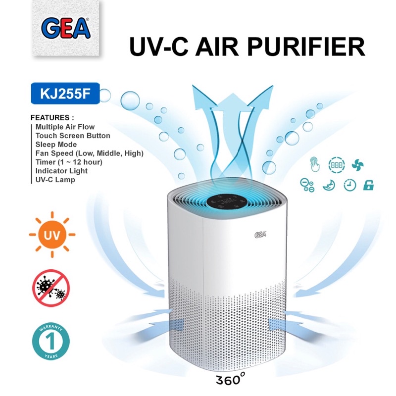 AIR PURIFIER ANTIVIRUS GEA UV-C KJ255FC / pembersih udara GEA