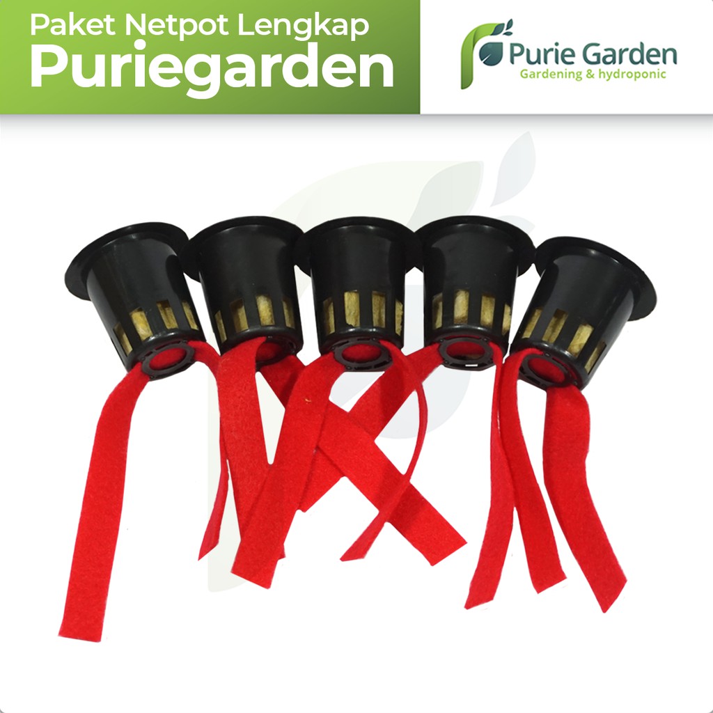 Paket Netpot Rocwool Dan Sumbu Flanel Lengkap Siap Pakai 5pcs PG SBY