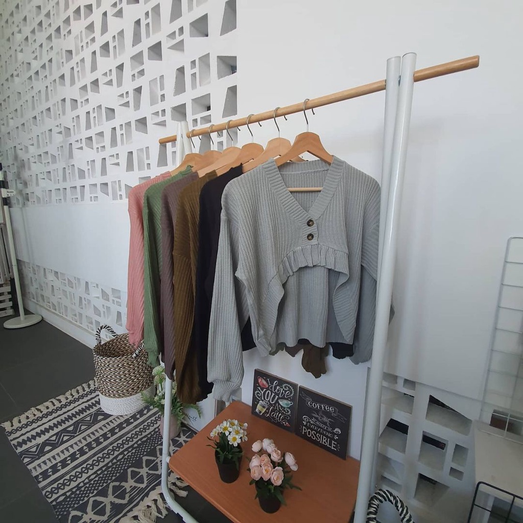 Outher Cardigan Croptop Rajut Curlie Moon Pakaian Luaran Wanita Terlaris