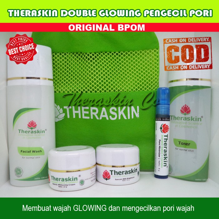 THERASKIN DOUBLE GLOWING PENGECIL PORI ORIGINAL - CREAM DOUBLE GLOWING THERASKIN BPOM ASLI