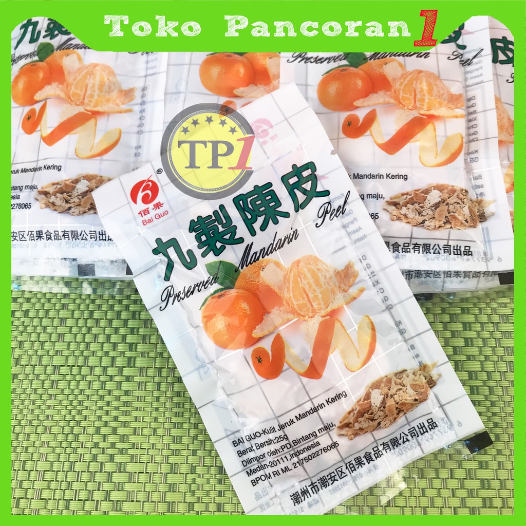 Manisan Kulit Jeruk Mandarin 25gr / Bai Quo Preseved / Mandarin Peel /  Asin orginal Madu