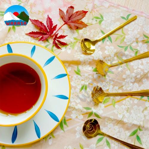 Sendok Teh Kopi Set Tea Spoon Mewah / Sendok Bunga Sakura