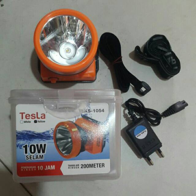 Senter Kepala Cas Selam Tesla TLKS-1054 Yellow