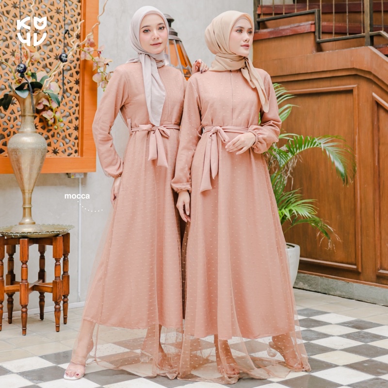 Koyu Hijab  Amaira Dress Lace New Gamis Premium