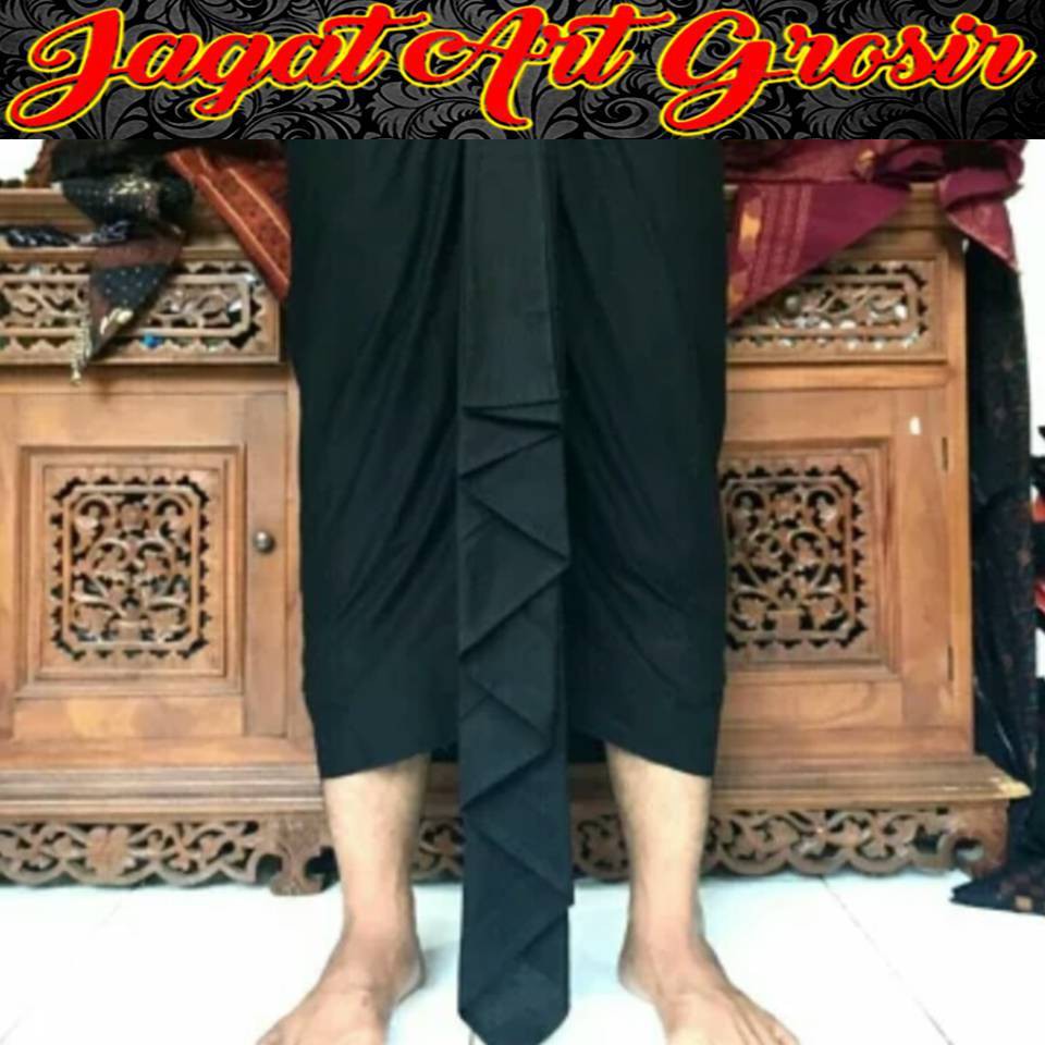 Kamen bali polos warna hitam dan putih