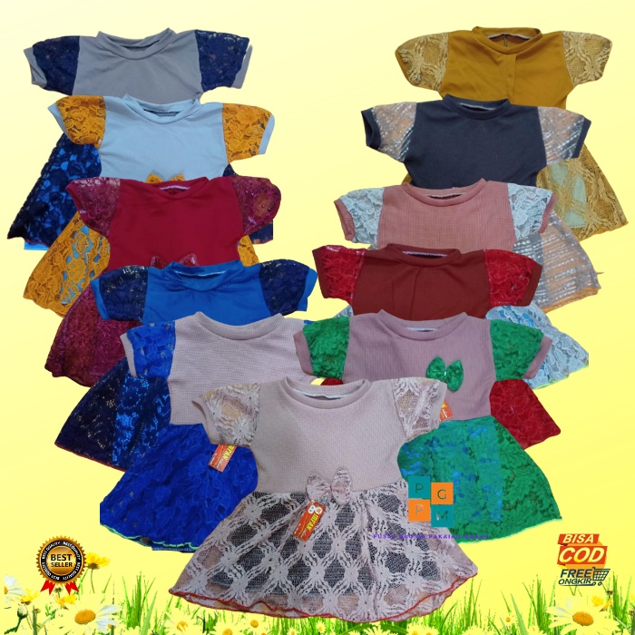 DRESS ISABELLA Baju Anak Perempuan Usia 1-5 Tahun Gaun Pesta Semi Brokat Anak Cewek Brukat Bayi Santai Harian Pusat Grosir Pakaian Murah