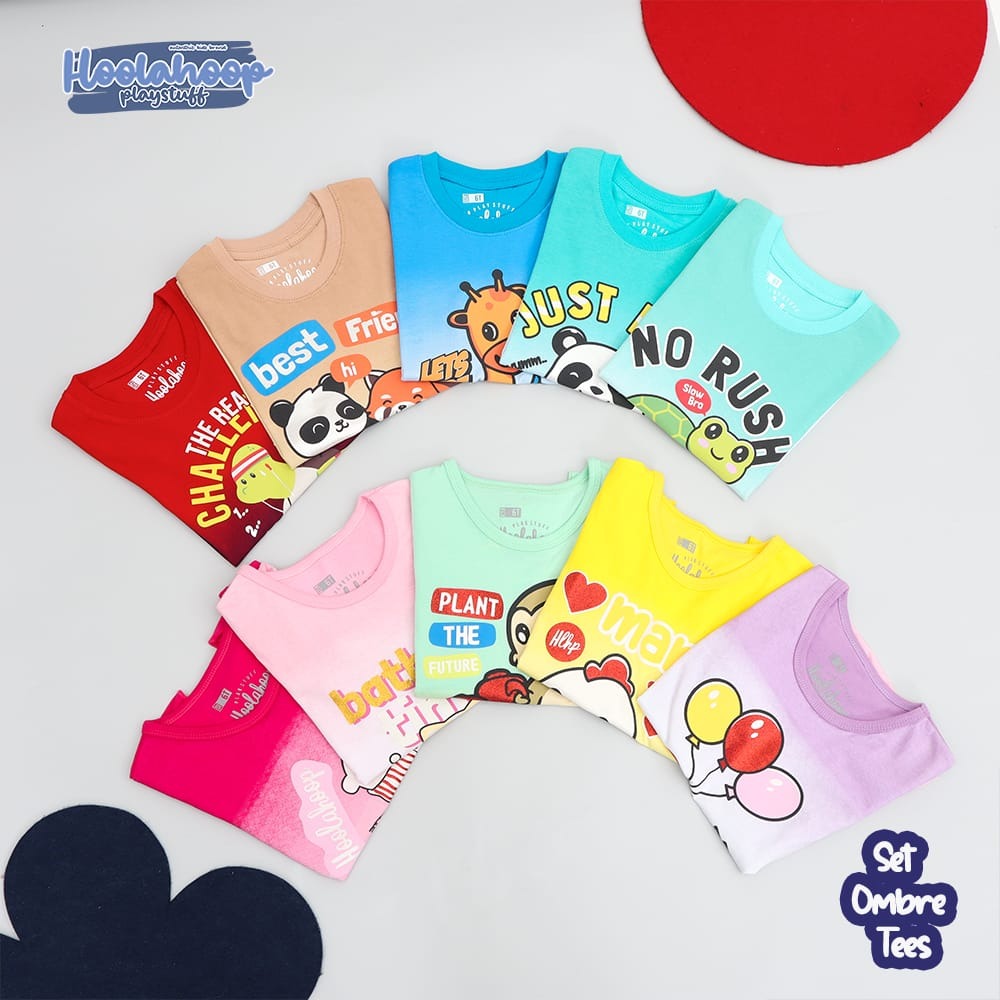 SETELAN ANAK UNISEX OMBRE TEES USIA 2-10 TAHUN