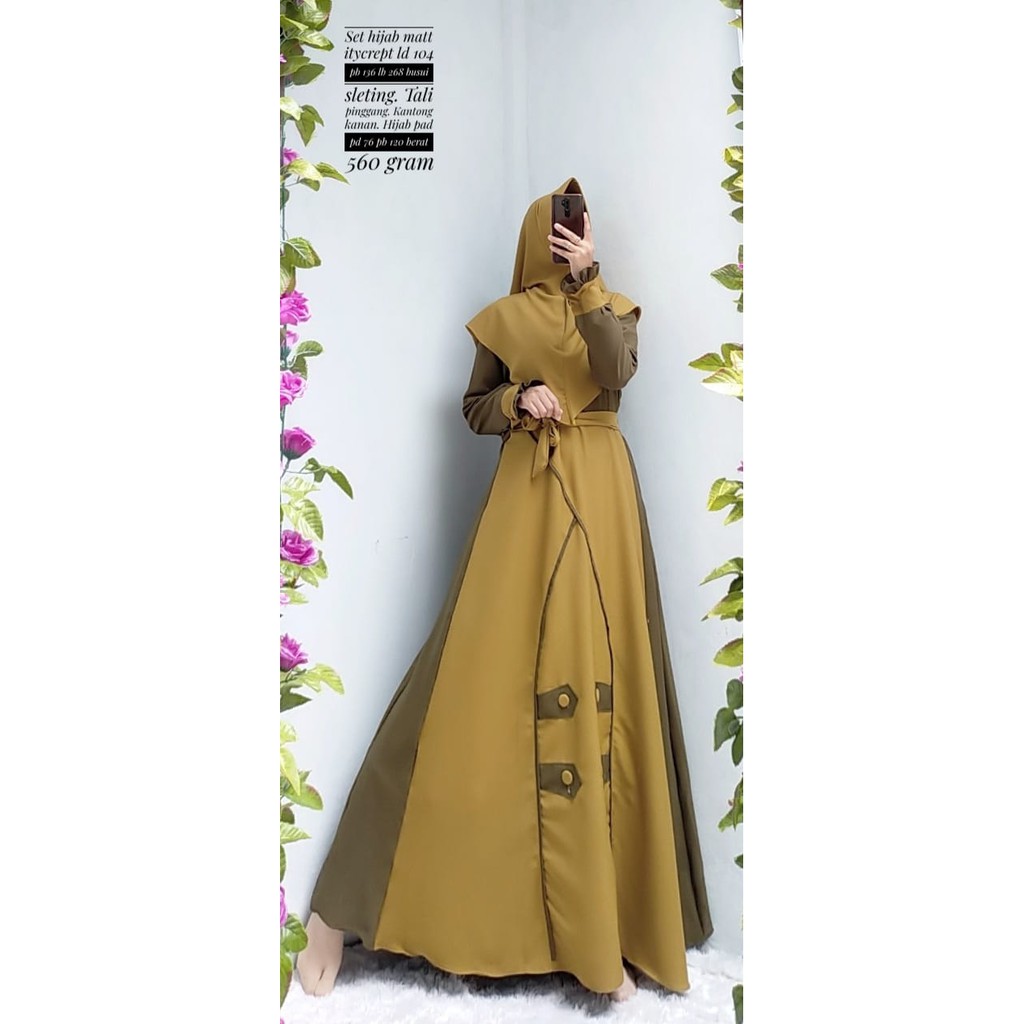 GAMIS SET SYARI ITYCREPE KANIA MODIS TERBARU BUSANA MUSLIM SIMPLE POLOS