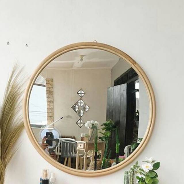  Cermin bulat  natural dia 45cm Shopee Indonesia