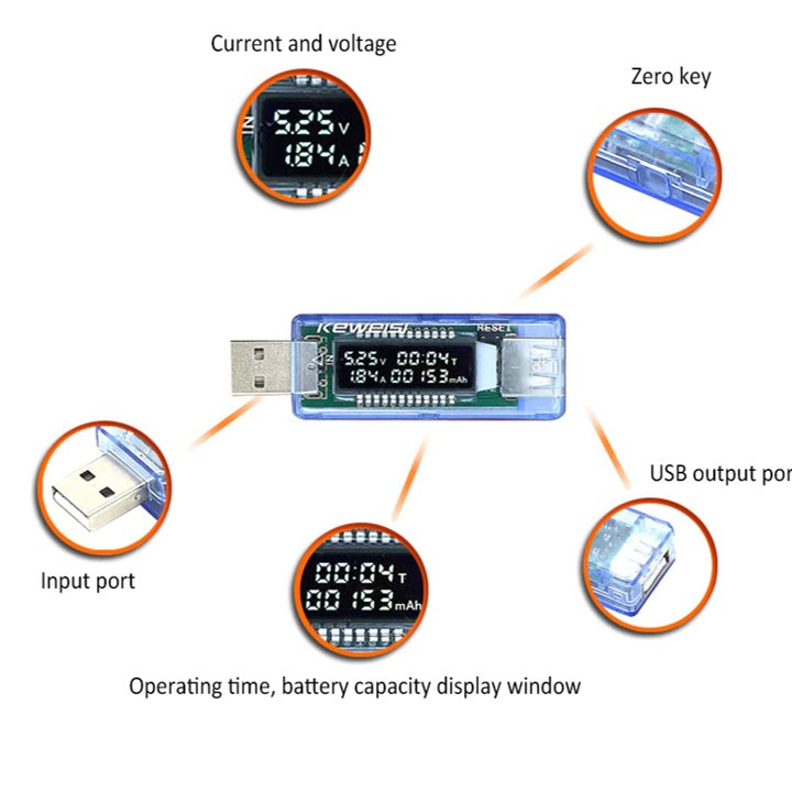 USB Multi Tester Digital Multimeter Doctor Volt Ampere Meter Charger