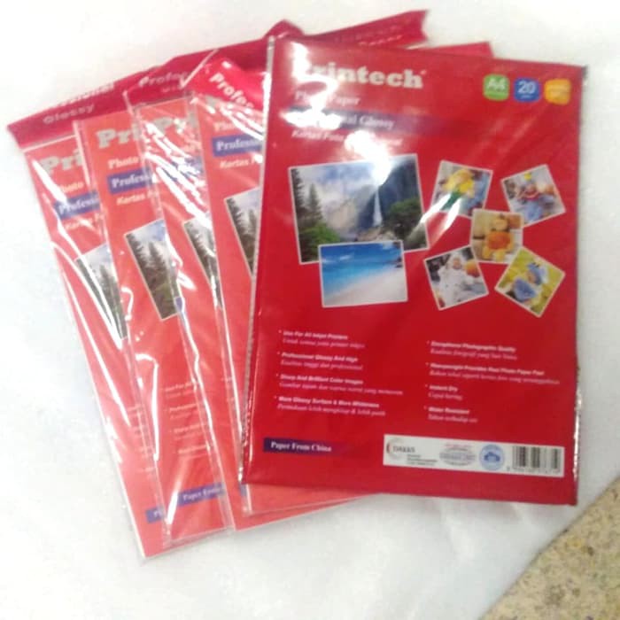 

Kertas foto Printech A4 (Professional Glossy Paper 245g)