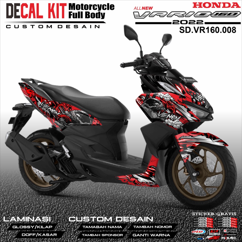 Decal VARIO 160 NEW 2022 - Dekal Stiker Striping Fullbody Fullblock List HONDA VARIO 160 NEW 2022 Cu