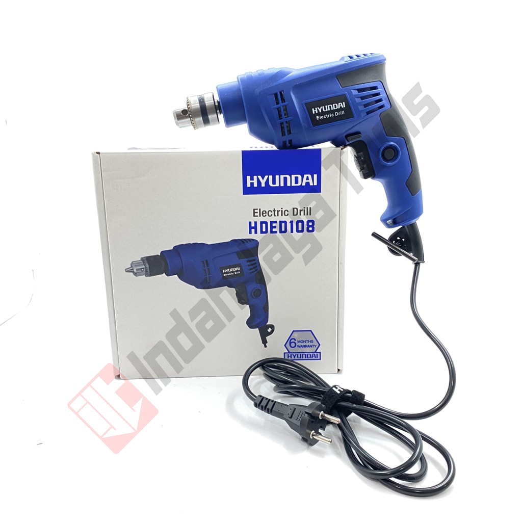 HYUNDAI HDED108 Mesin Bor Besi Kayu 10 mm - Electric Drill