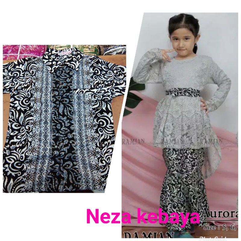 KEBAYA ANAK BATIK/KEBAYA AURORA ANAK/KEBAYA BRUKAT ANAK