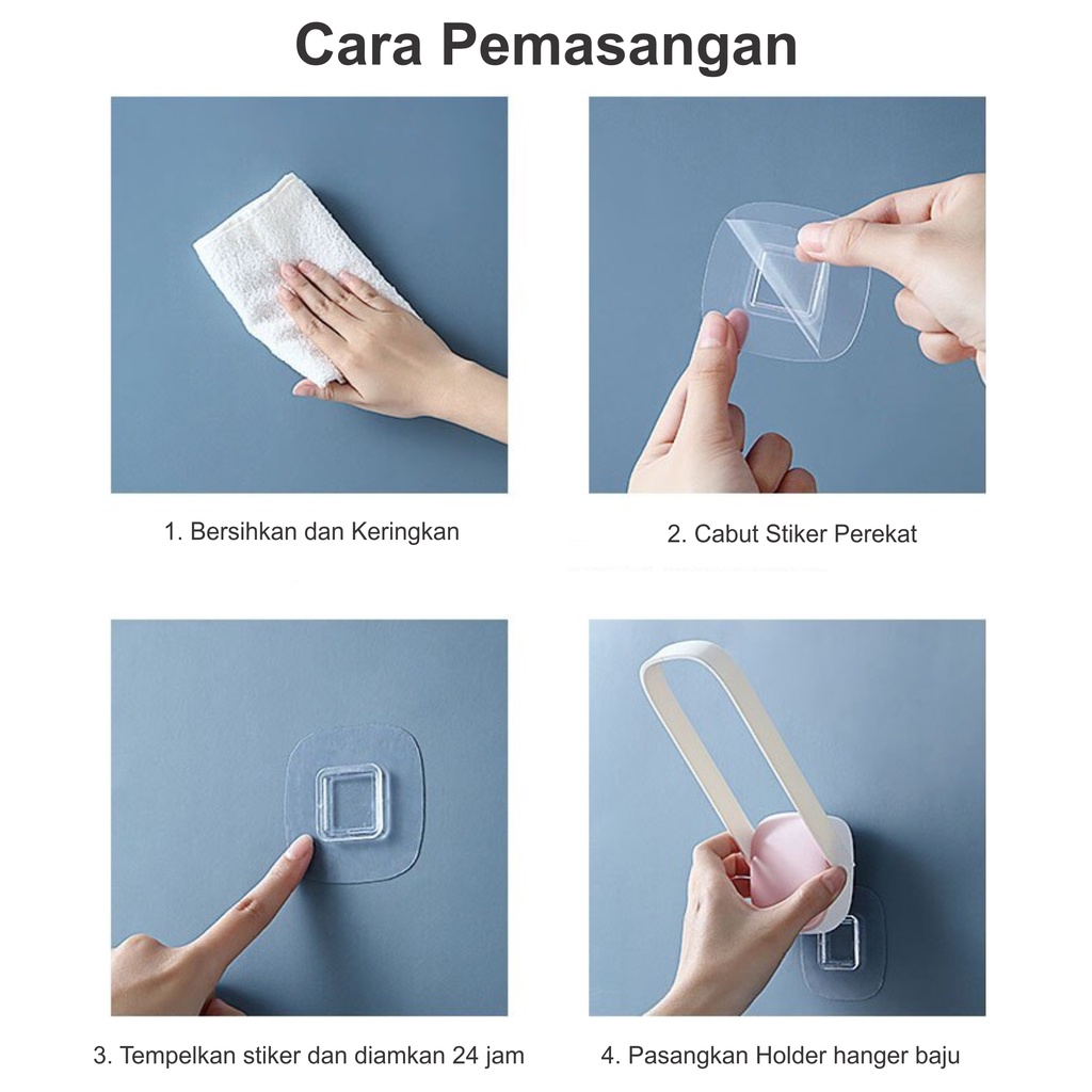 Organizer hanger jepitan baju / Holder gantungan baju / Tempat Penyimpanan hanger baju dinding Lipat