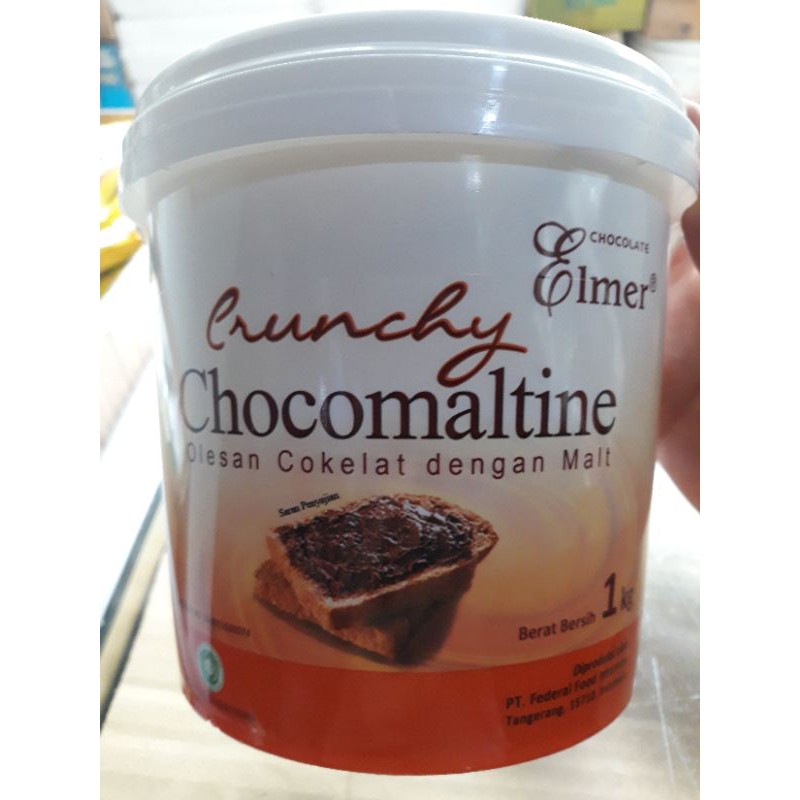 

elmer chocomaltine crunchy repack 250gr selai coklat