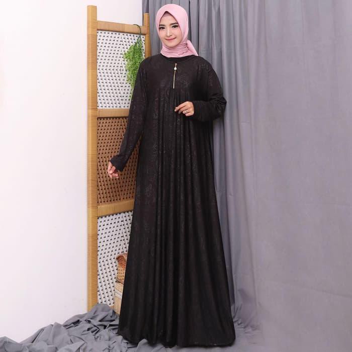 Terhot Promo Gamis Murah Gamis Polos Gamis Busui Gamis Jersey Emboss 6793/96 - Orange, L - Xl