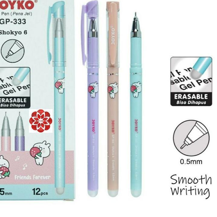 

Update - Pulpen Joyko Gel Hapus Shokyo 6 Pastel GP-333 0.5mm 1lusin ~