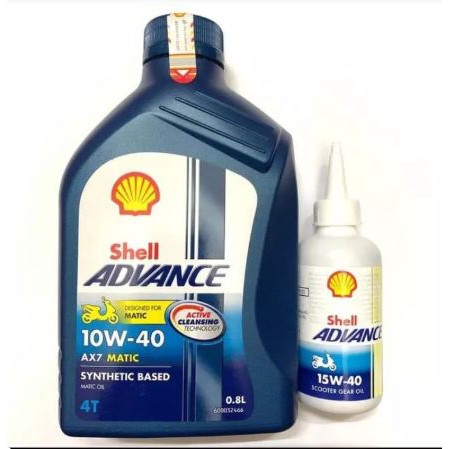 OLI MOTOR SHELL AX7 MATIC 0.8 L 10W-40 DAN OLI GARDAN SHELL (BUNDLING)