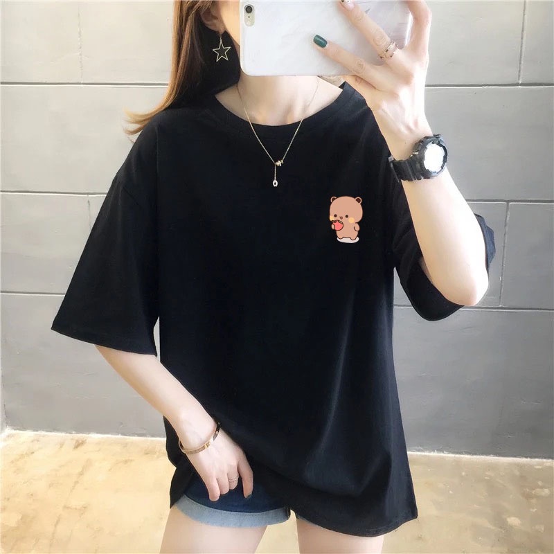 YOURSTYLE1119 - KAOS BROWN WHITE APPLE LEBARAN KEKINIAN TERLARIS KEREN UNISEX OVERSIZE