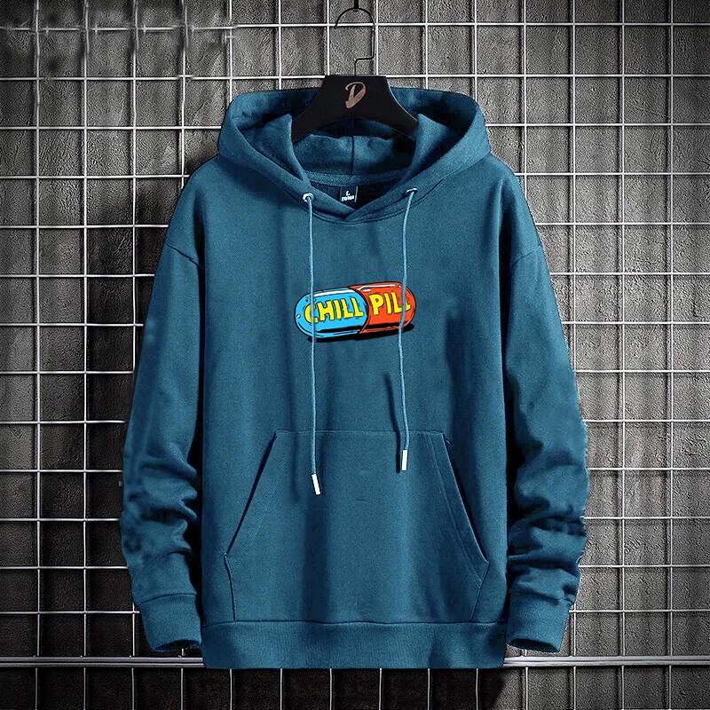 Hoodie Pria CHILL PILL Sweater Pria Flecee Simpel Terbaru